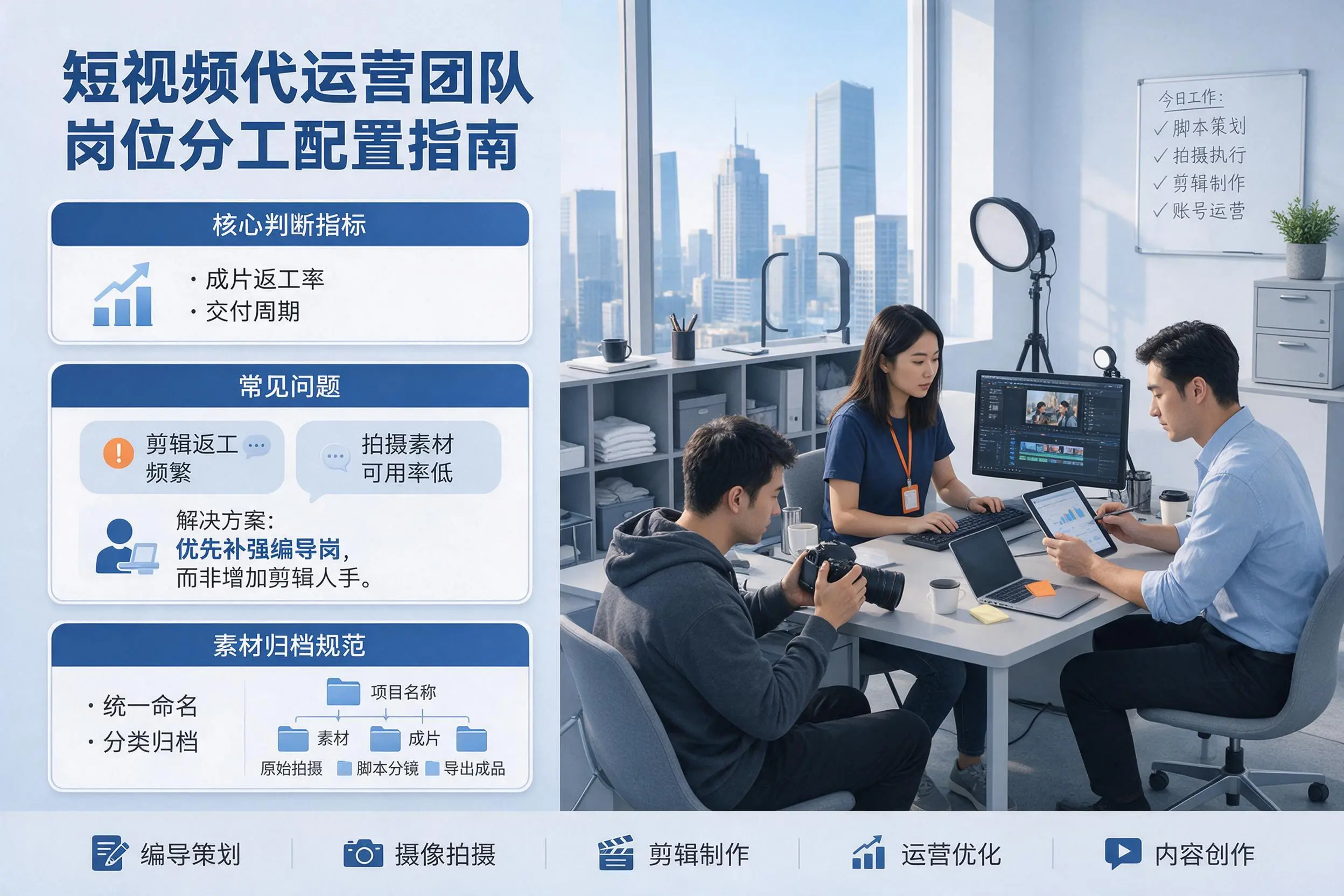 短视频代运营团队如何配置？黑河企业岗位分工科普说明