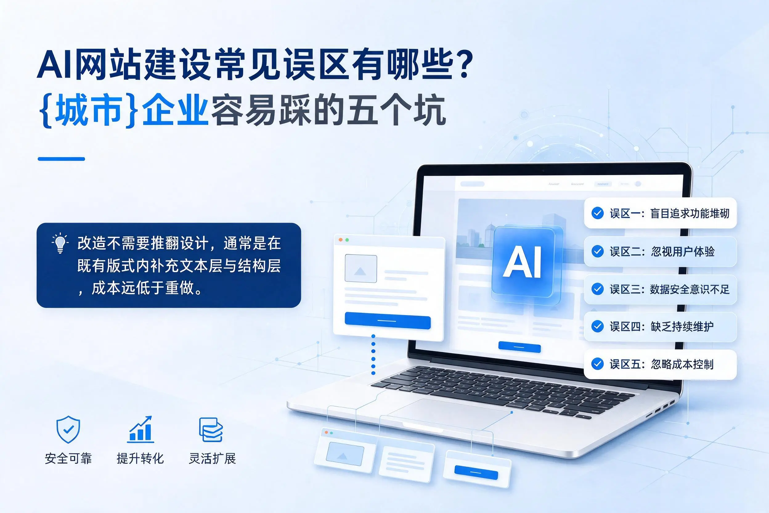 AI网站建设常见误区有哪些？黑河企业容易踩的五个坑